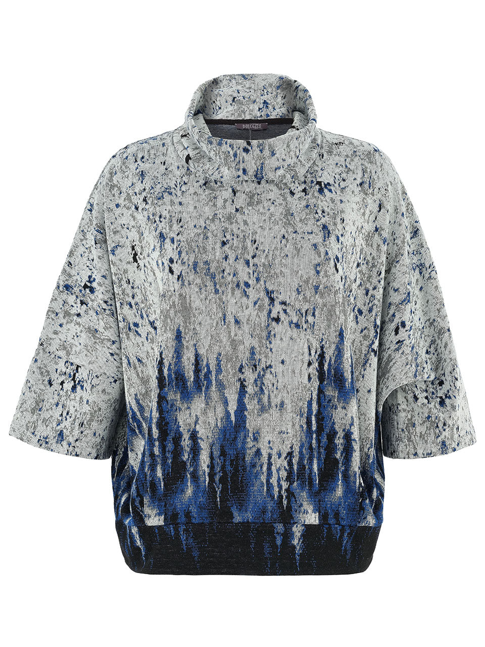 Dolcezza Silver/Blue Cowl Top 75133
