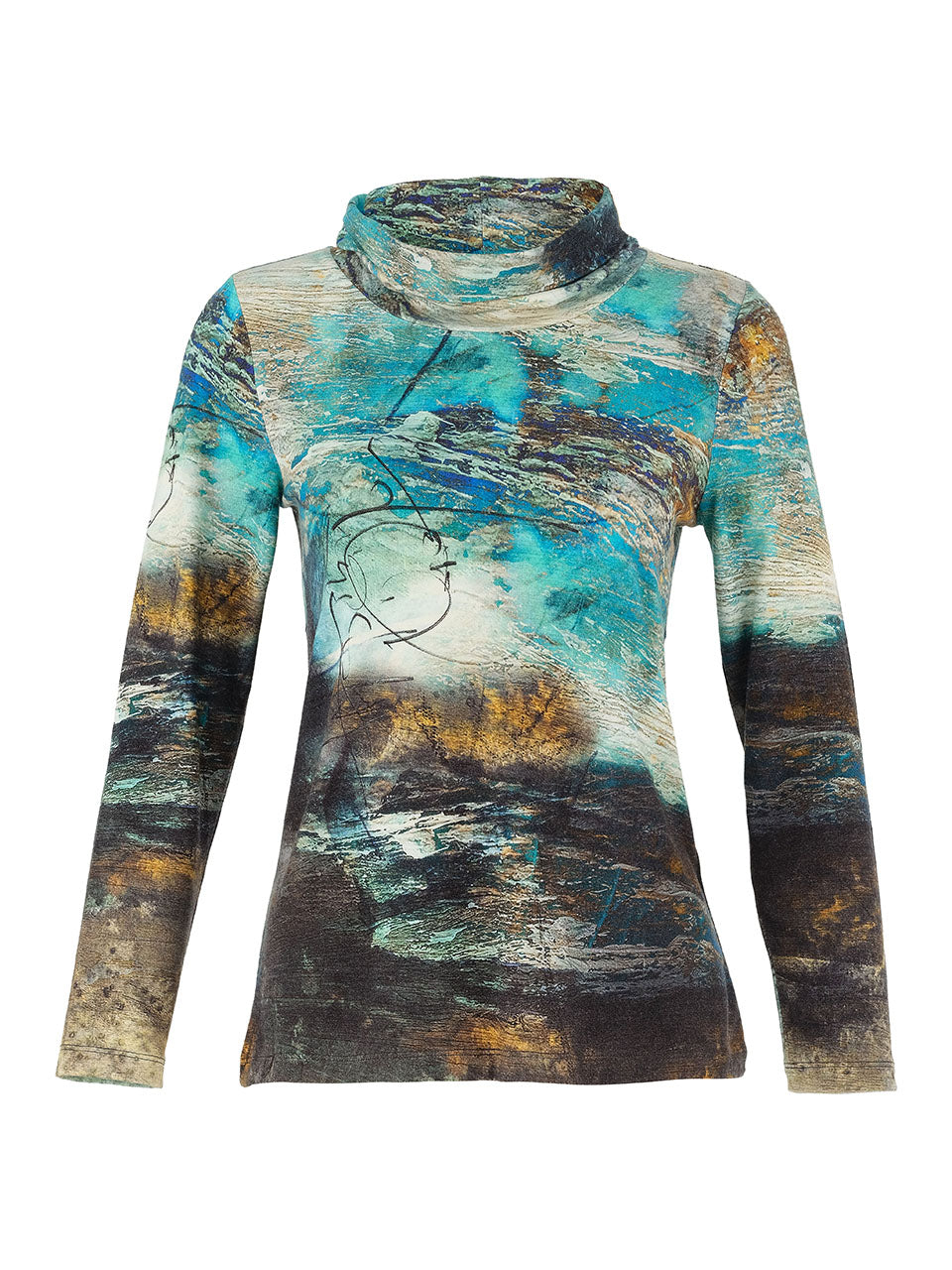 Dolcezza Blue Cowl Neck Top 75602
