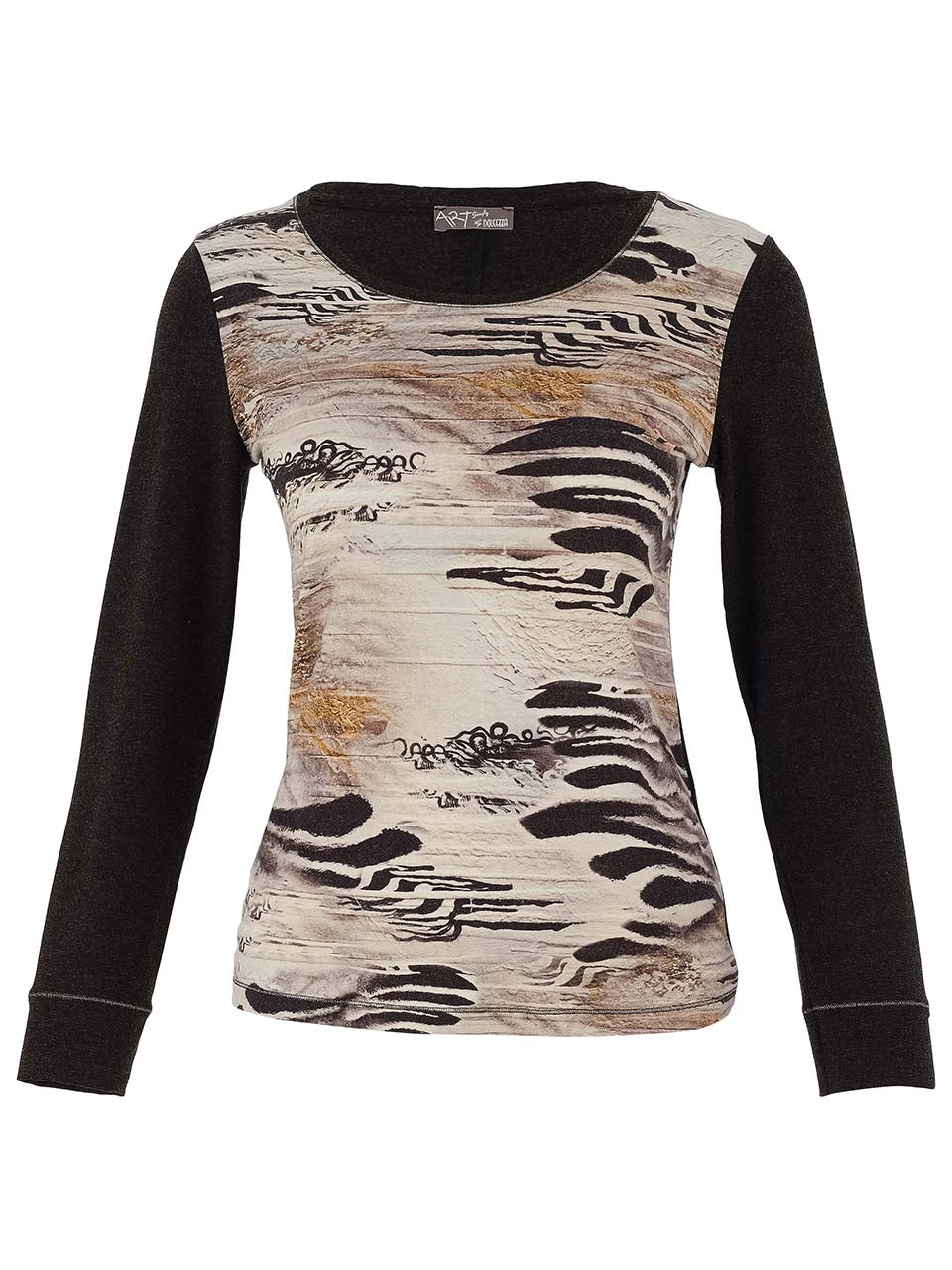 Dolcezza Charcoal Scoop Neck T-Shirt 75681