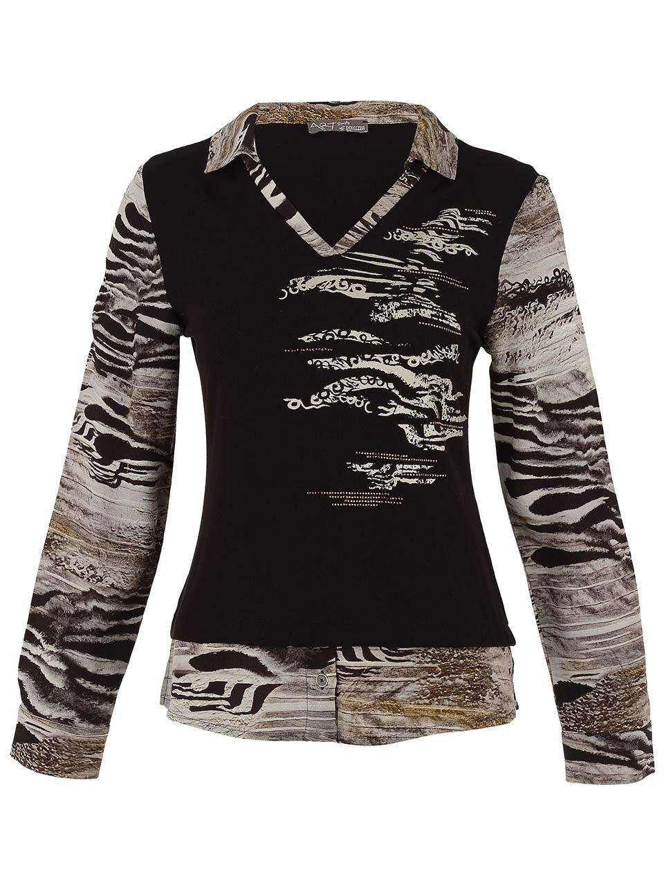 Dolcezza Black/Animal Jersey Shirt 75682