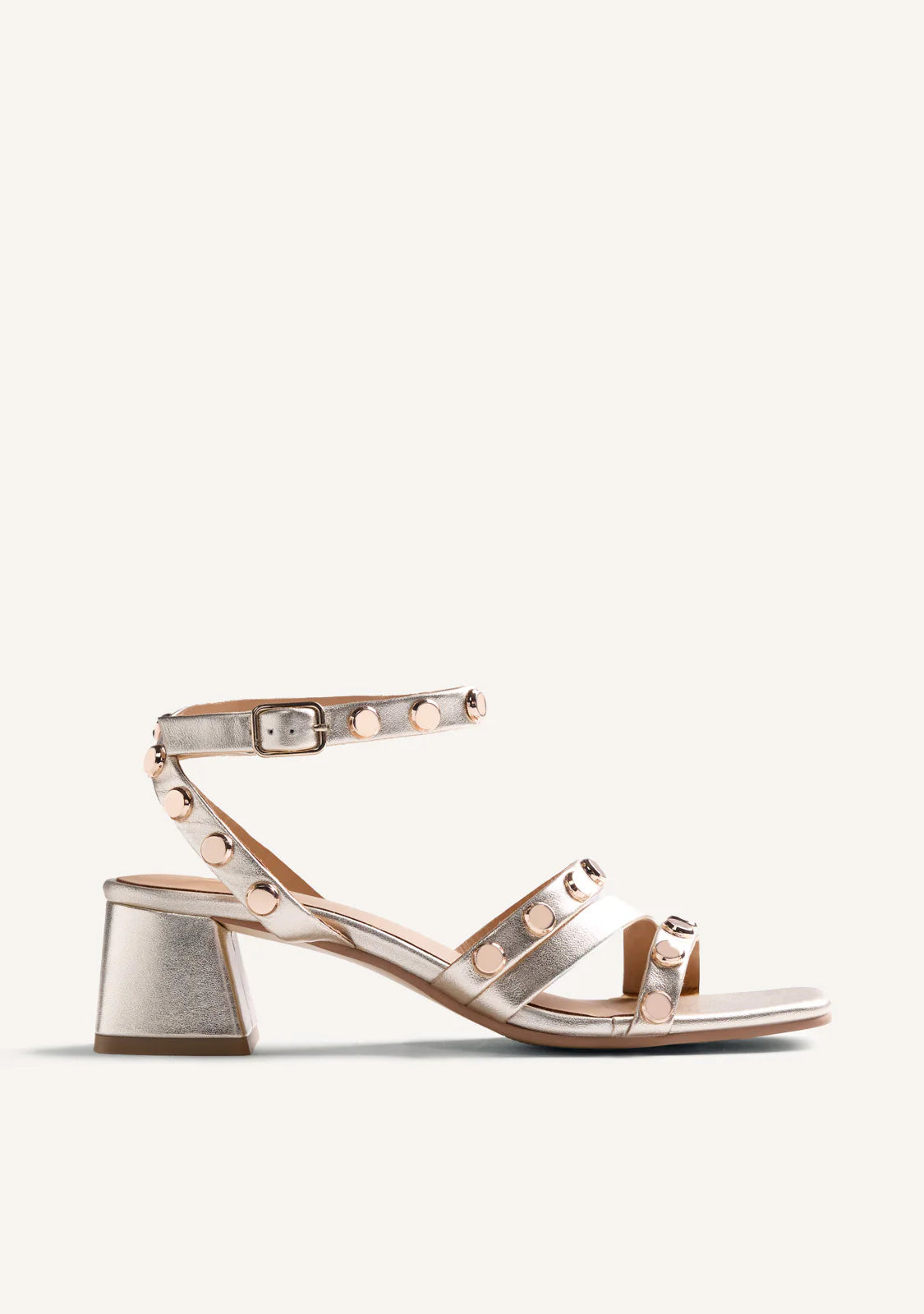 Gioseppo Black With Gold Stud Sandal Kasulu