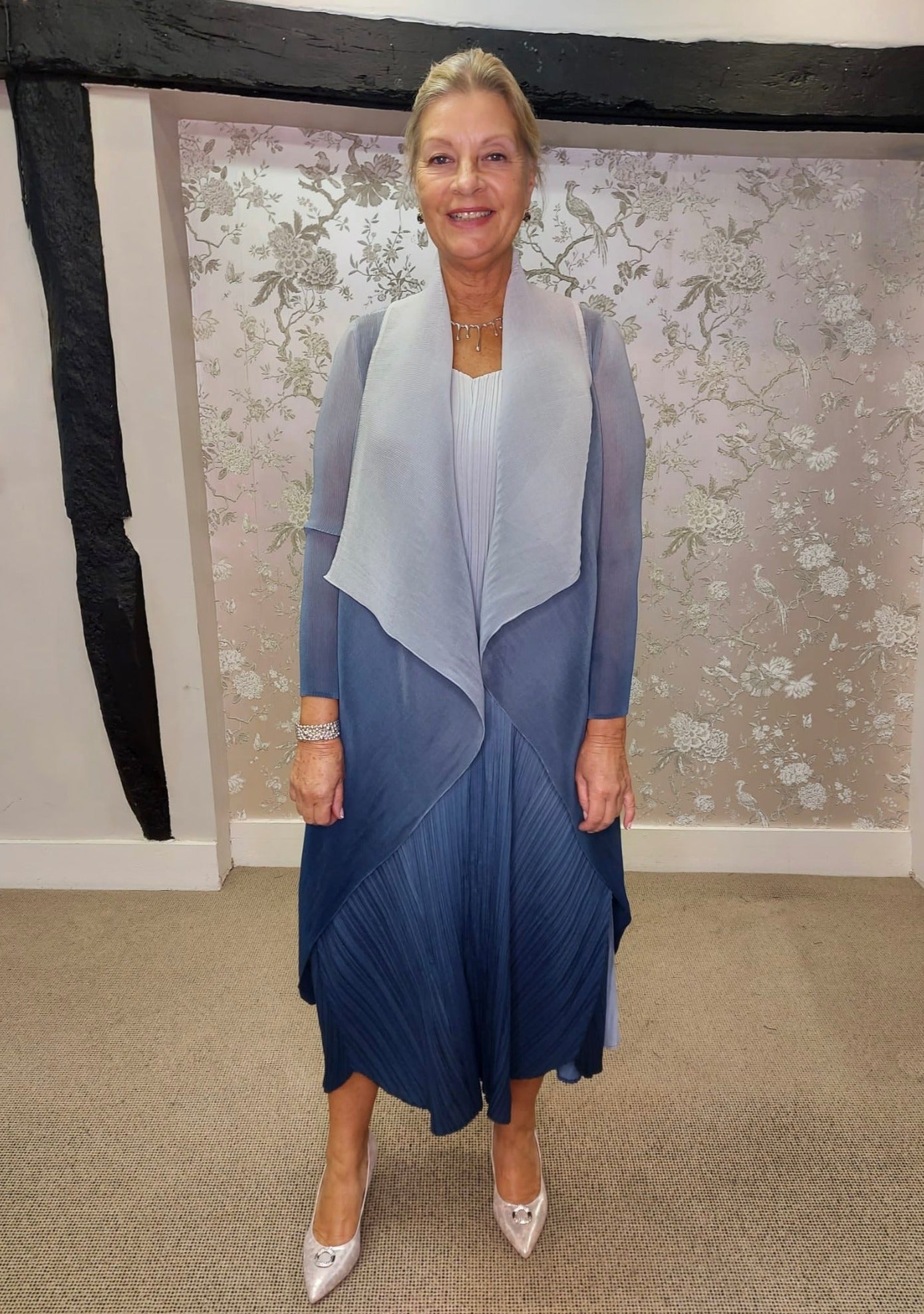 Alquema Marshmallow & Indigo Collare Coat & Estrella Dress AC2404/AD1072L