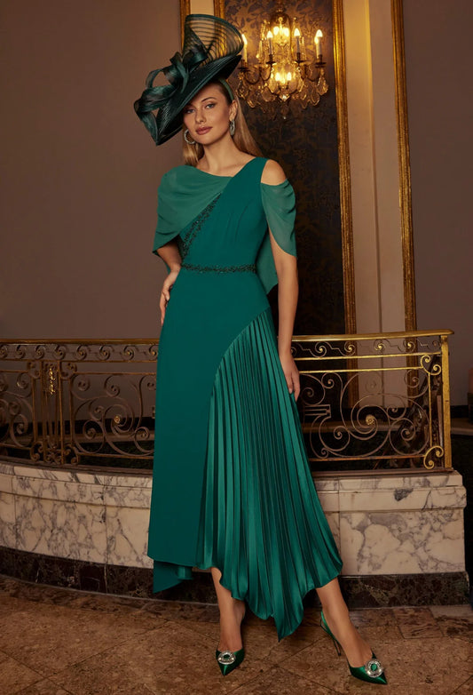 Veni Infantino Teal Asymmetric Dress 992566