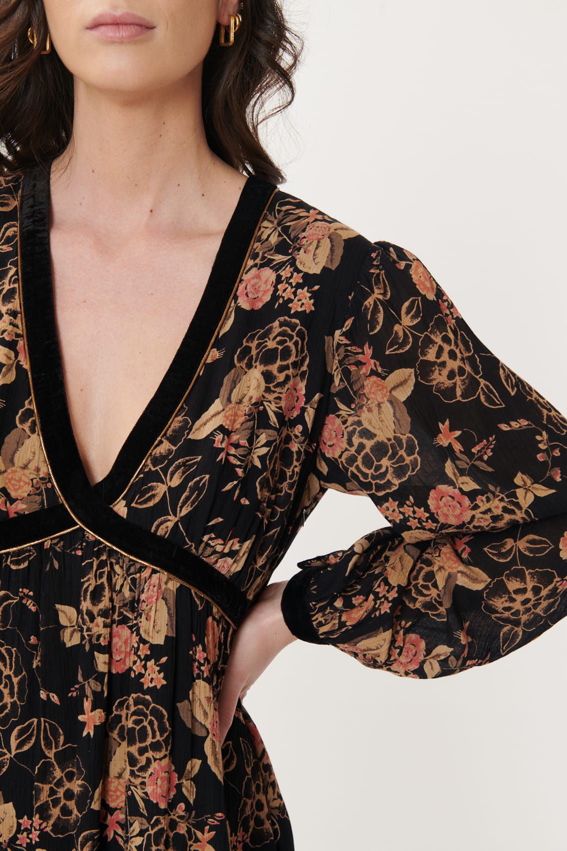 Derhy Long Floral Print Dress