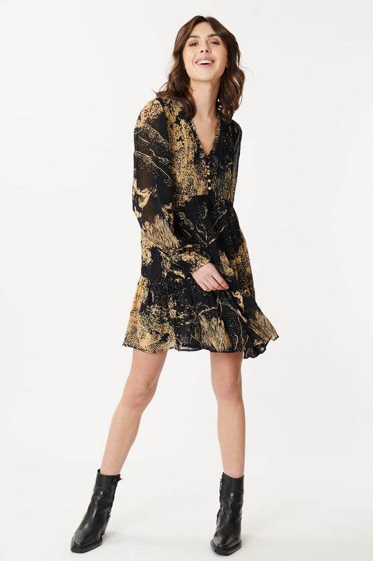 Derhy Amalia Abstract Print Dress