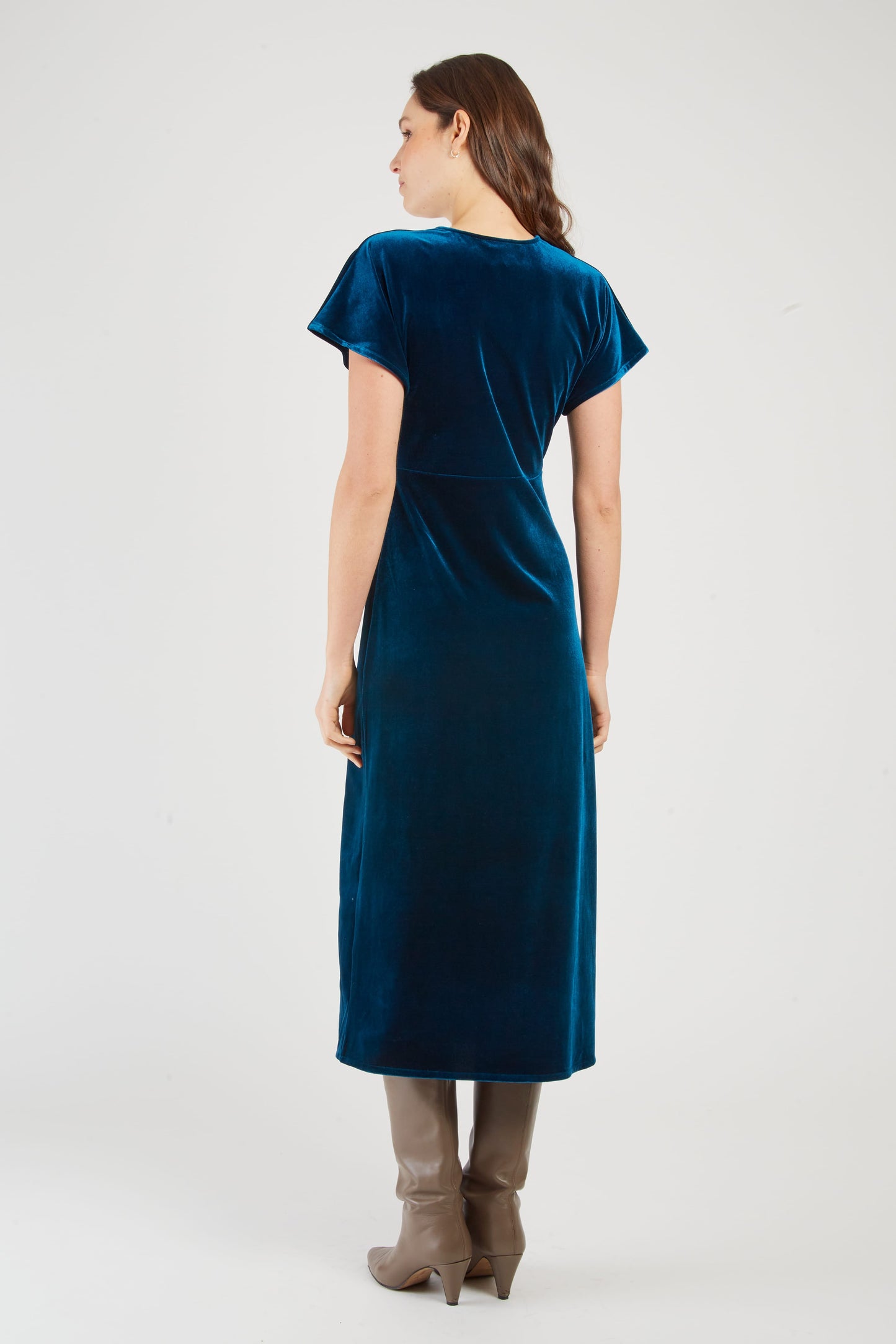 Derhy Blue Velvet Dress Edith