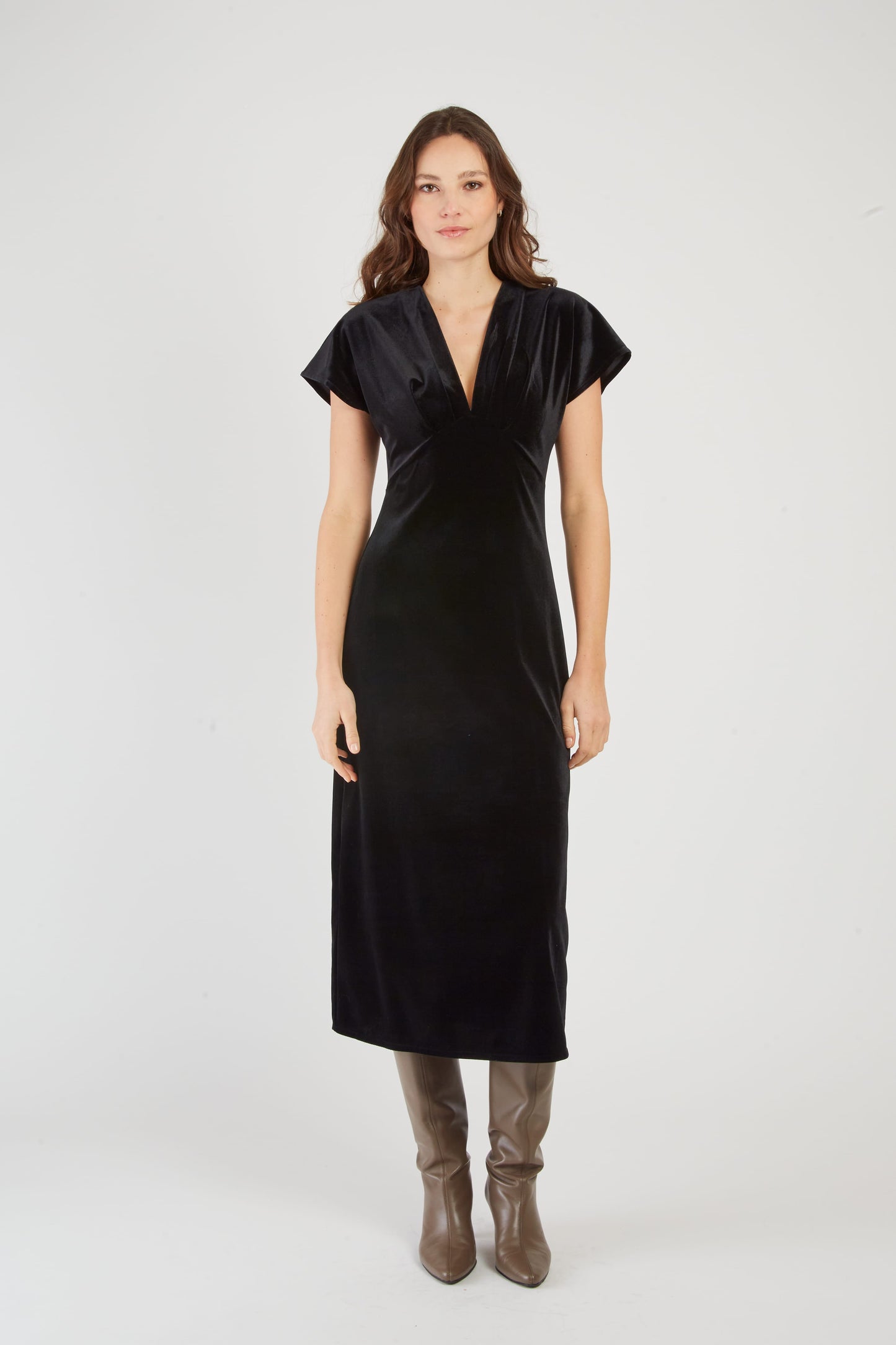 Derhy Black Velvet Dress Edith