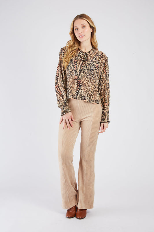 Derhy Arabesque Print Blouse Genereuse