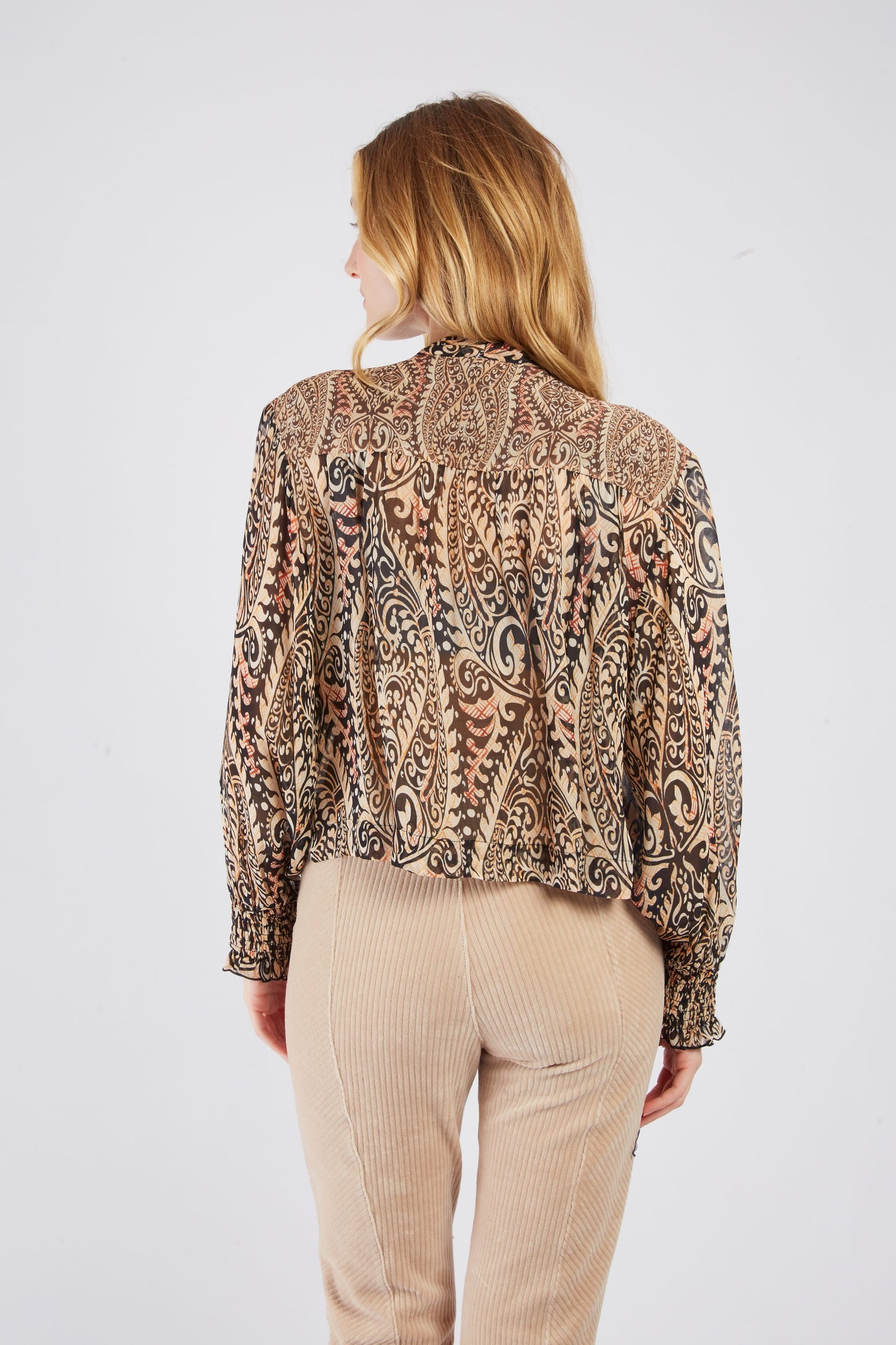 Derhy Arabesque Print Blouse Genereuse
