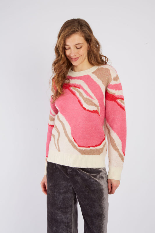 Derhy Pink/Beige Sweater Aiko