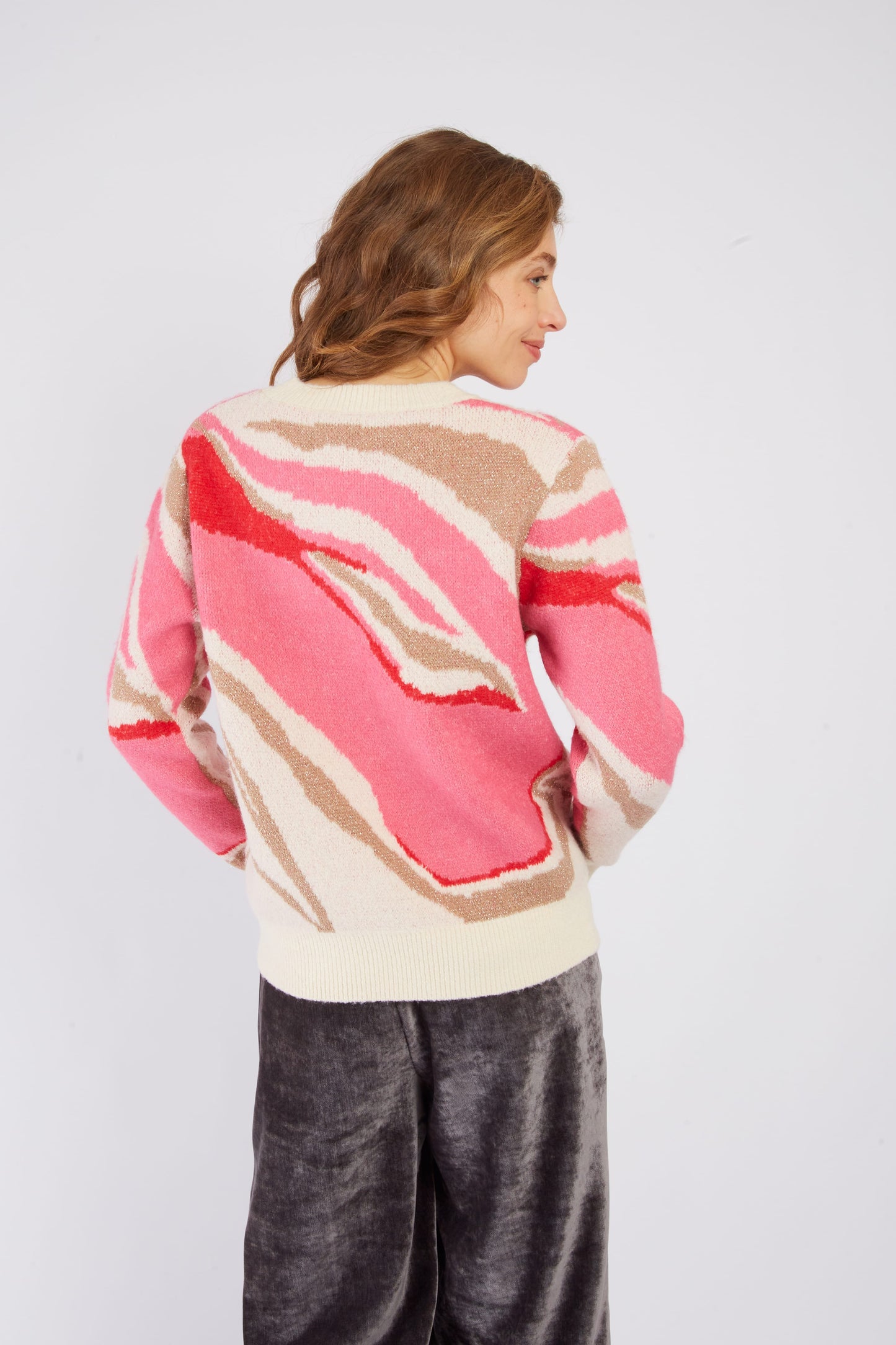 Derhy Pink/Beige Sweater Aiko