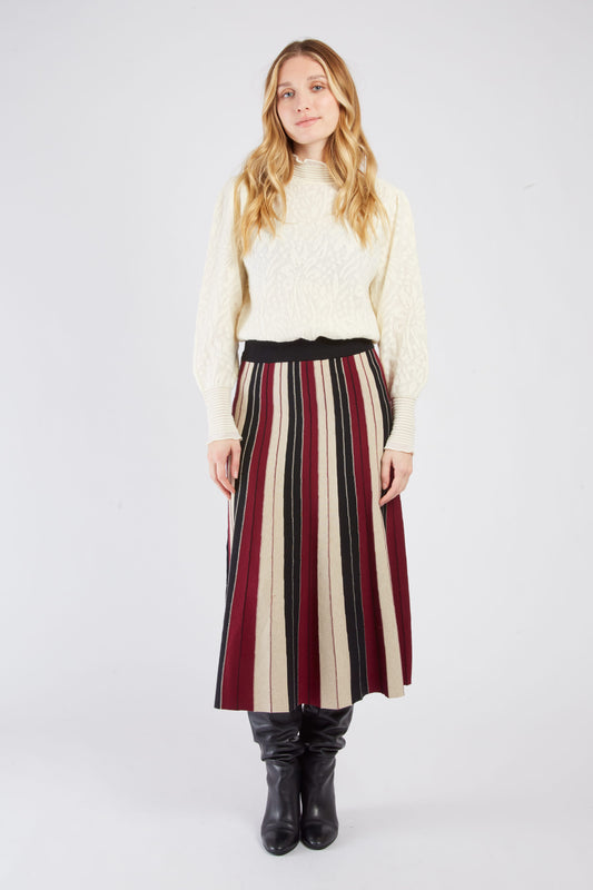 Derhy Knitted Stripe Skirt Jeanne