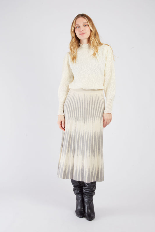 Derhy Ecru Knitted Skirt Jeannette