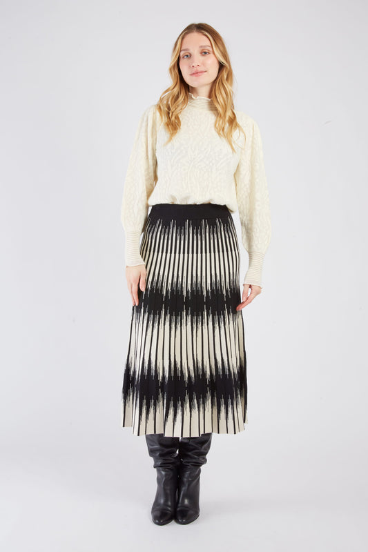 Derhy Black Knitted Skirt Jeannette