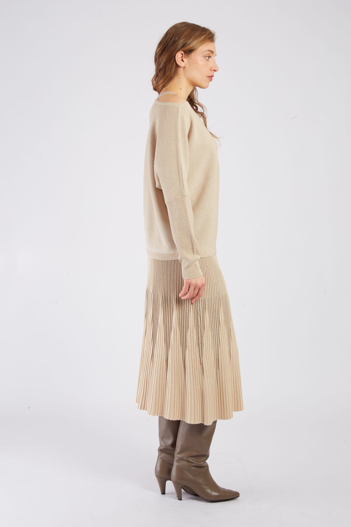 Derhy Beige Knit Skirt Judith