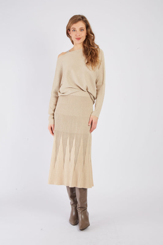Derhy Beige Knit Skirt Judith