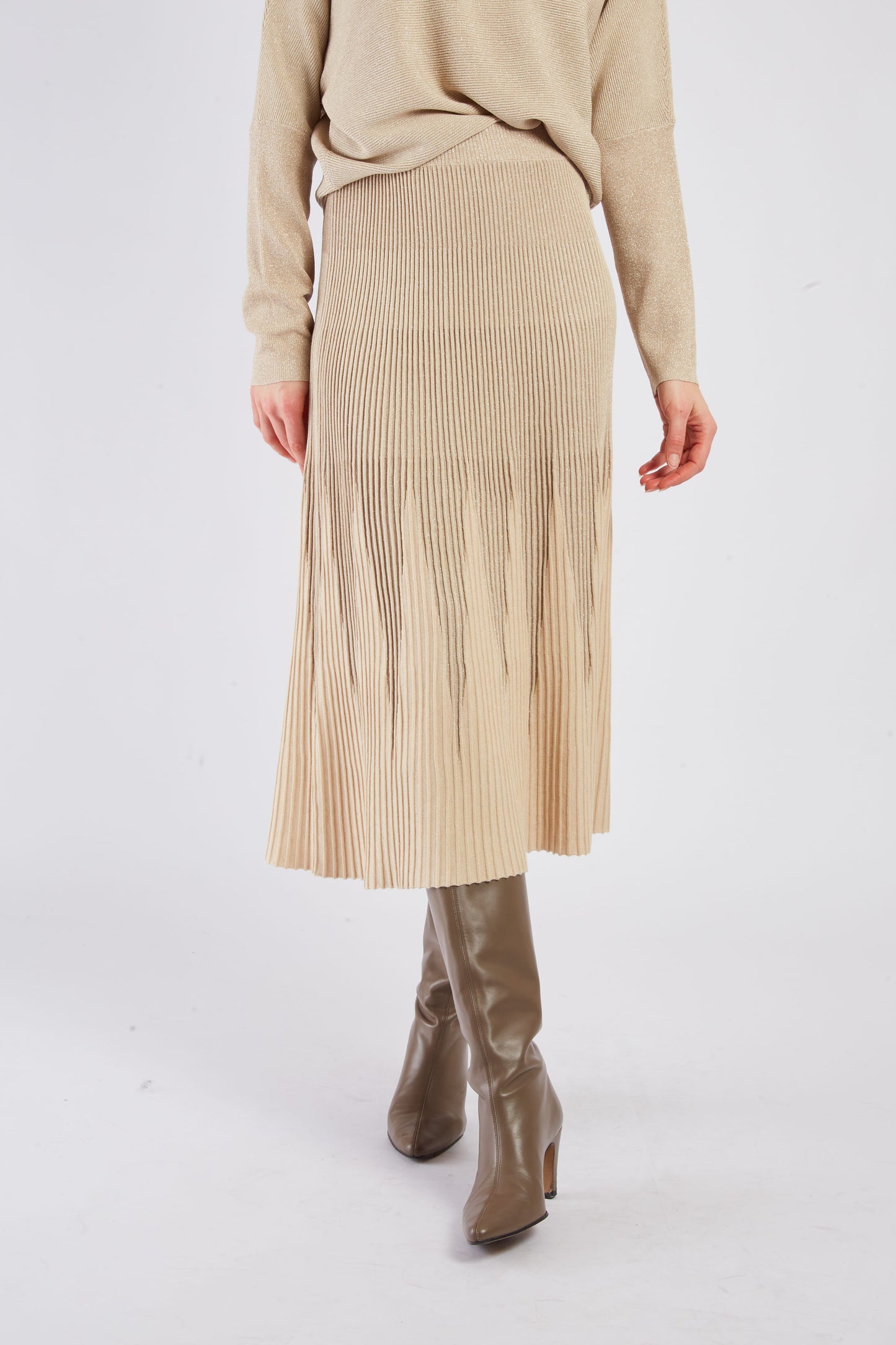 Derhy Beige Knit Skirt Judith