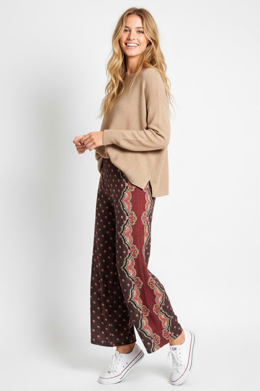 Derhy Paisley Print Trousers Cinthia