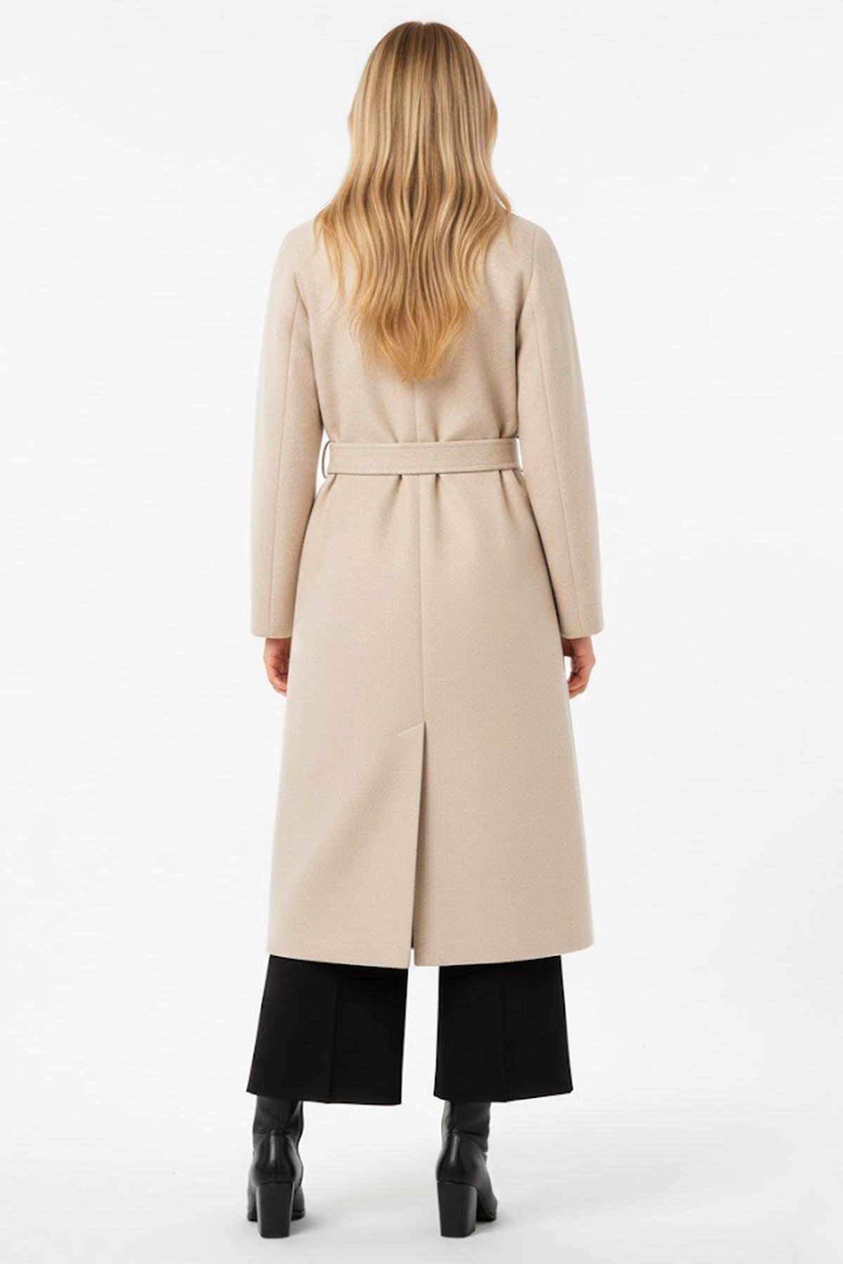 Derhy Beige Belted Coat Gazania