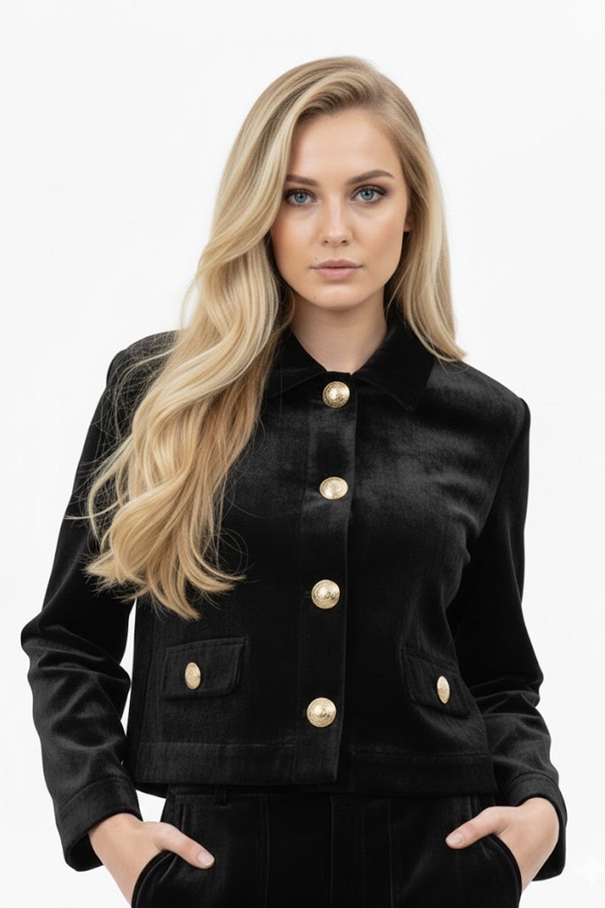 Derhy Black Velvet Jacket Giordana