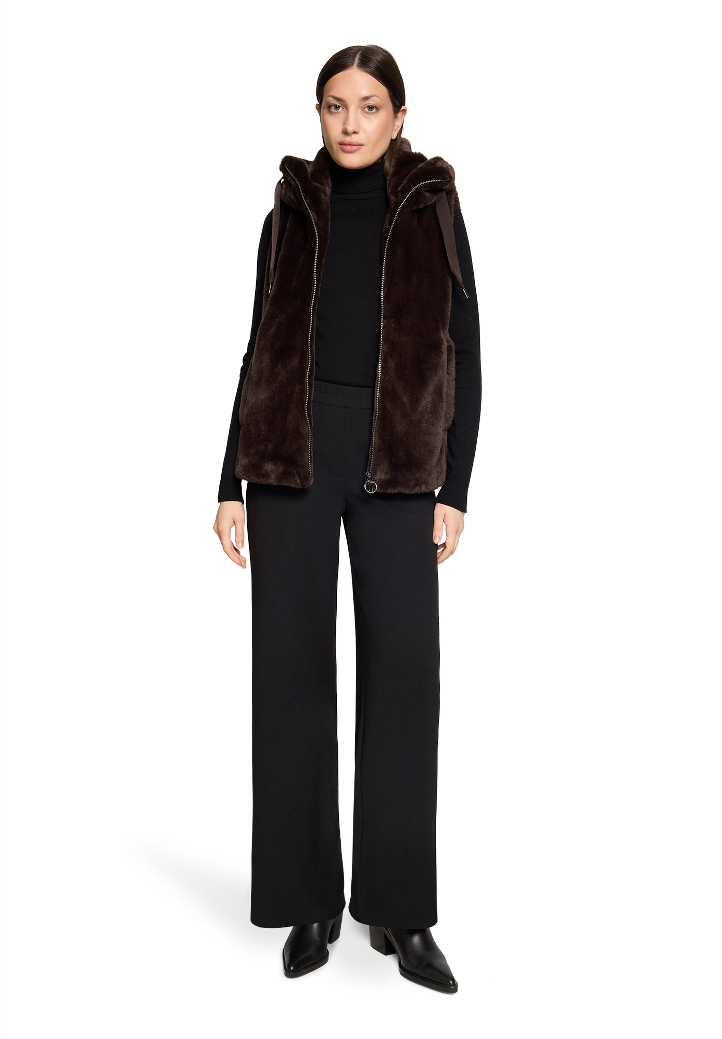Betty Barclay Brown Fur Gilet 7195/1540