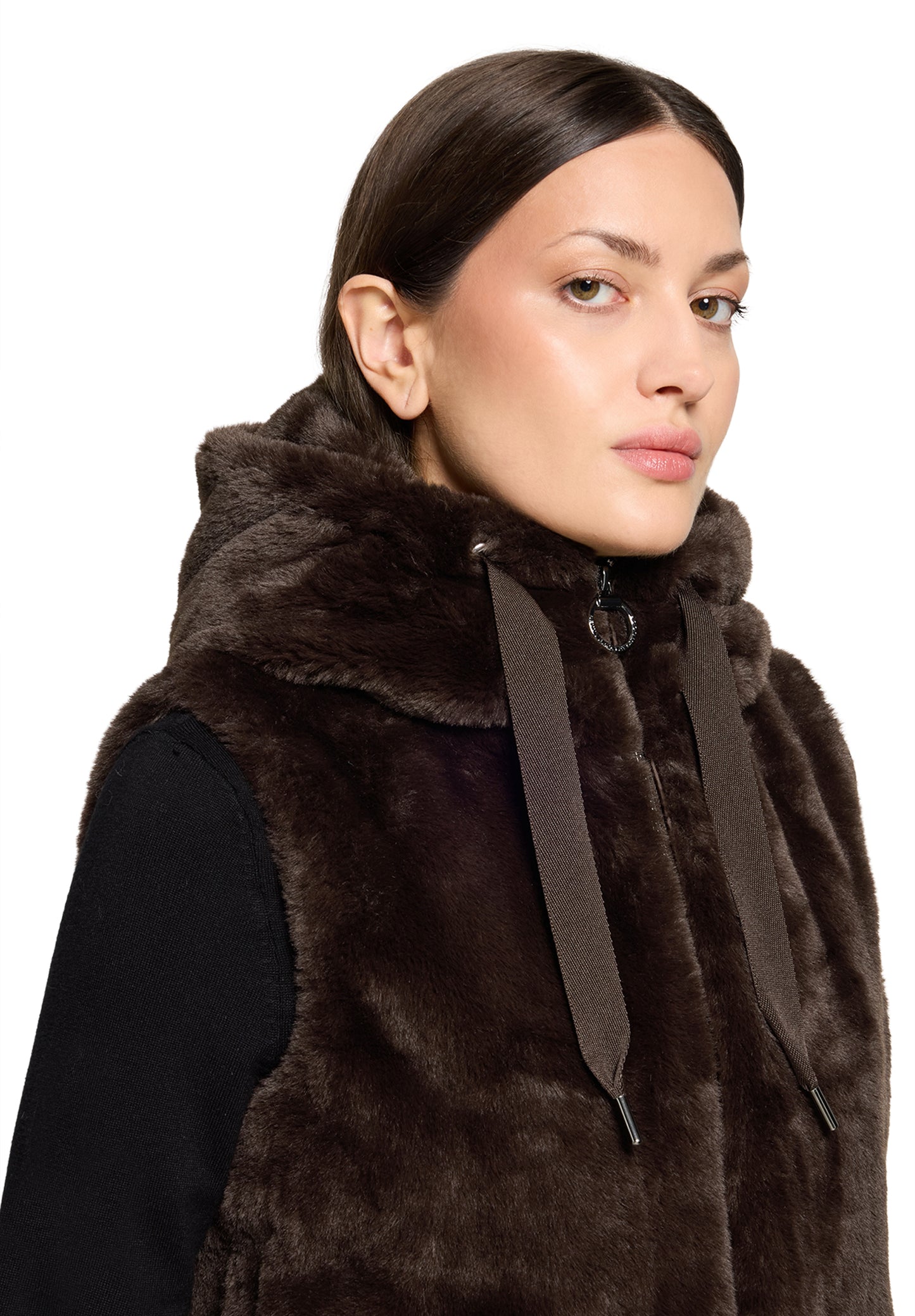 Betty Barclay Brown Fur Gilet 7195/1540