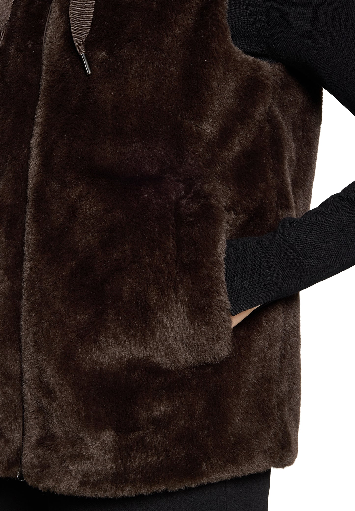 Betty Barclay Brown Fur Gilet 7195/1540