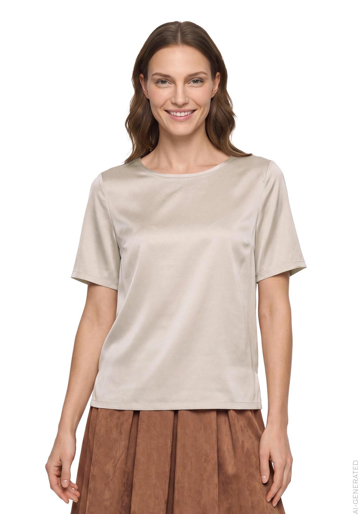 Betty Barclay Beige Satin Blouse 8921/1849
