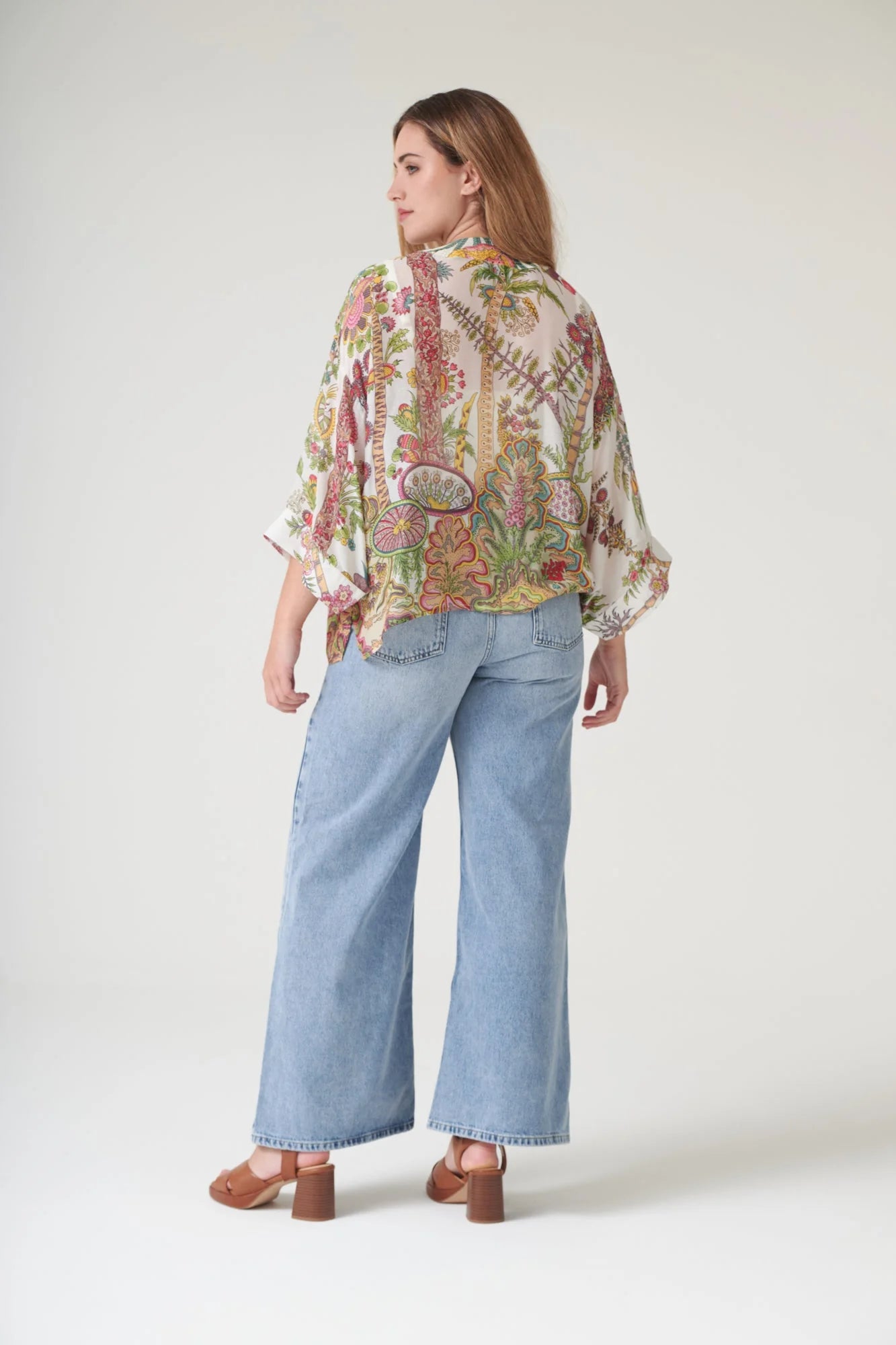 One Hundred Stars Boho Garden Ecru Kimono Kimbohecr
