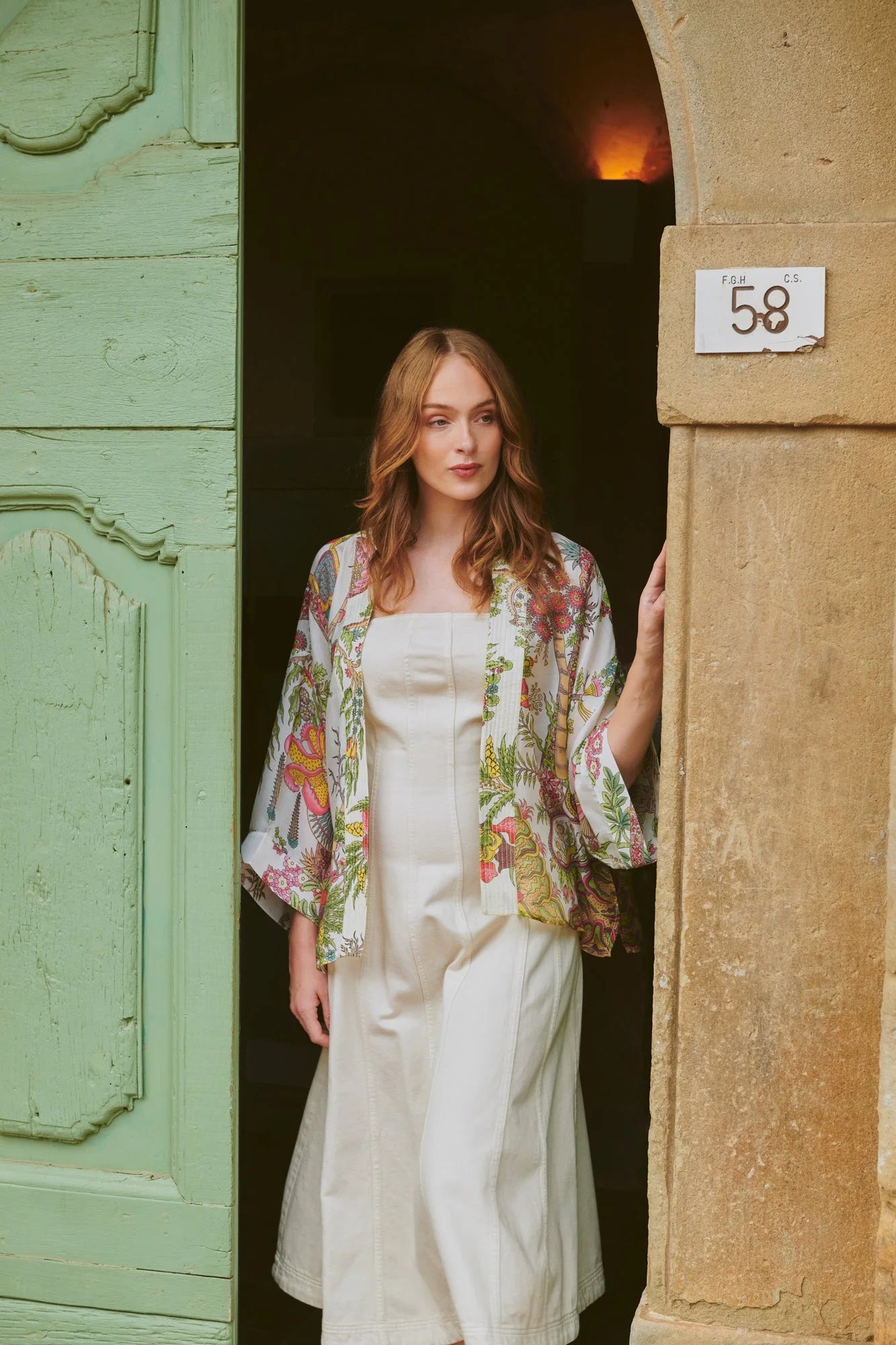 One Hundred Stars Boho Garden Ecru Kimono Kimbohecr