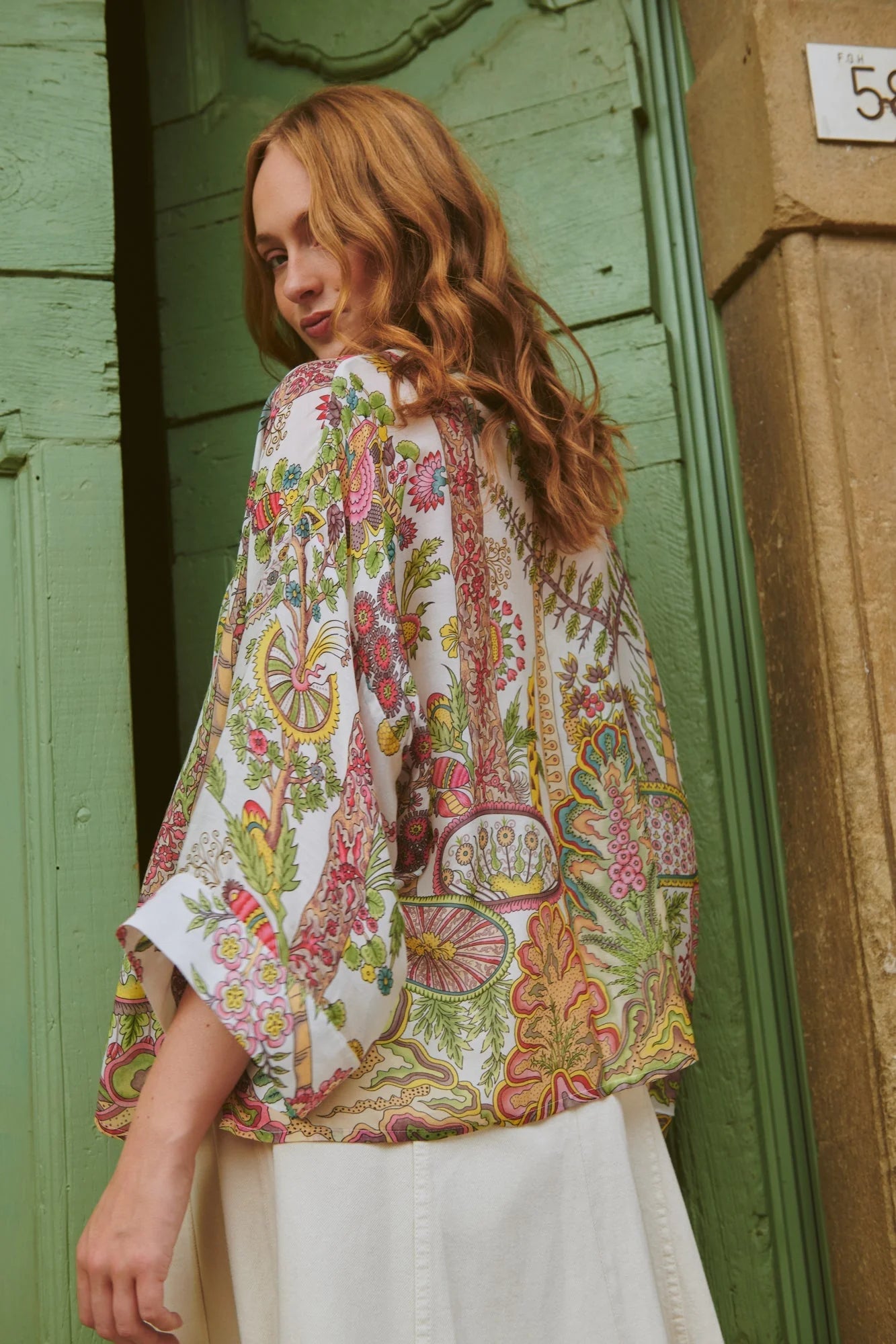 One Hundred Stars Boho Garden Ecru Kimono Kimbohecr