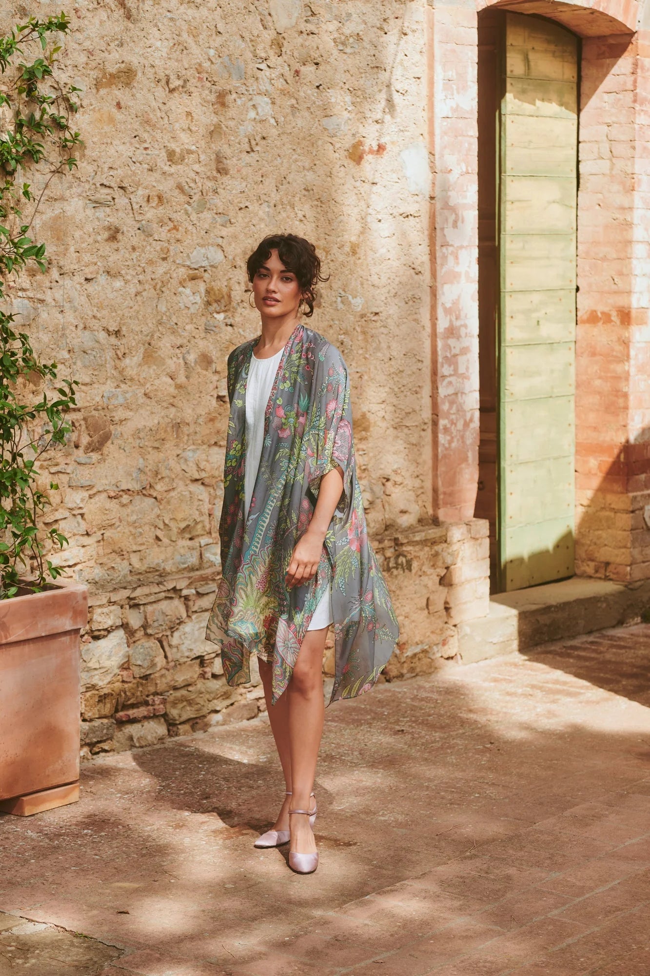 One Hundred Stars Boho Garden Grey Throwover Thrbohgry