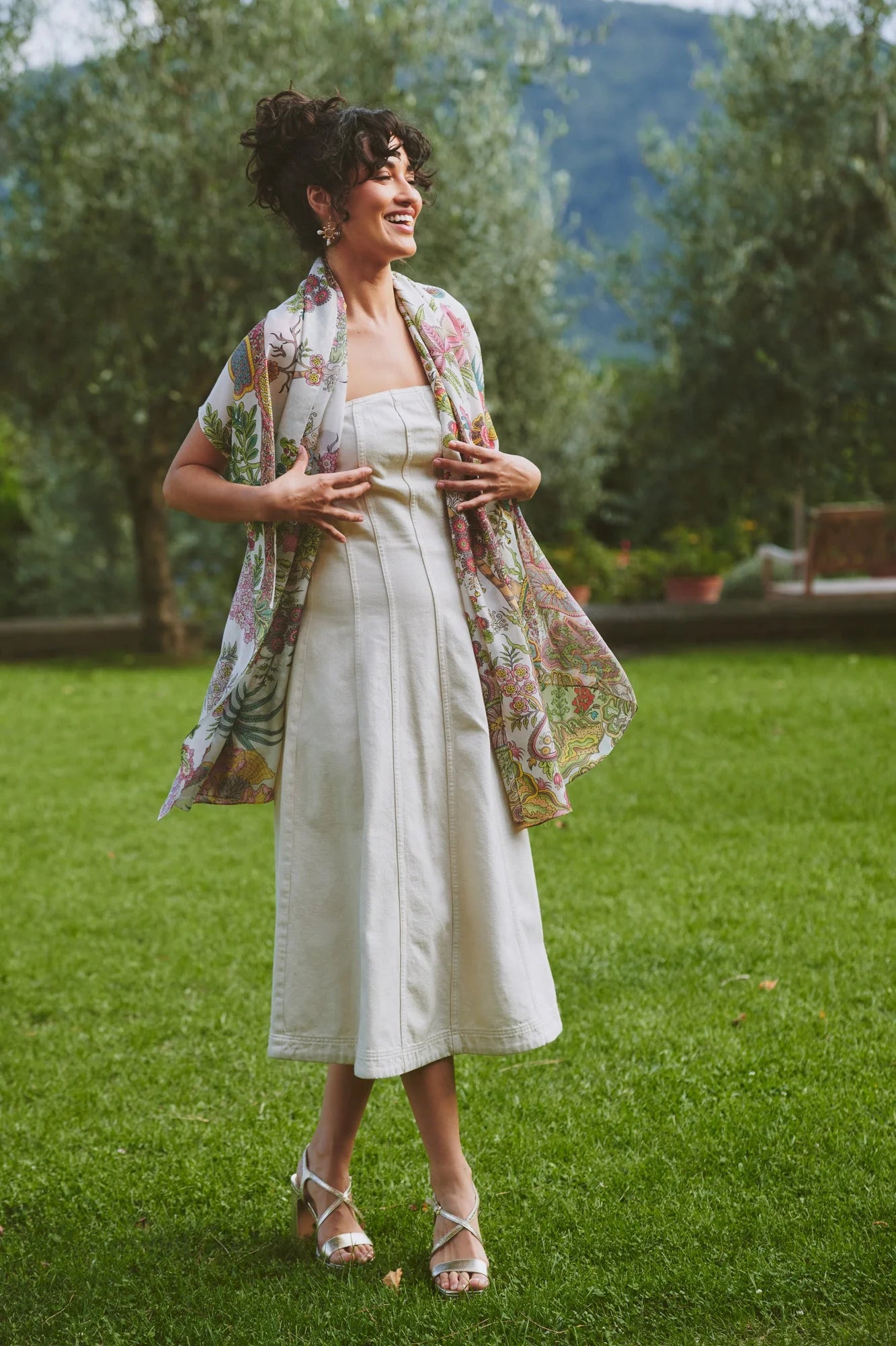 One Hundred Stars Boho Garden Ecru Scarf Scabohecr