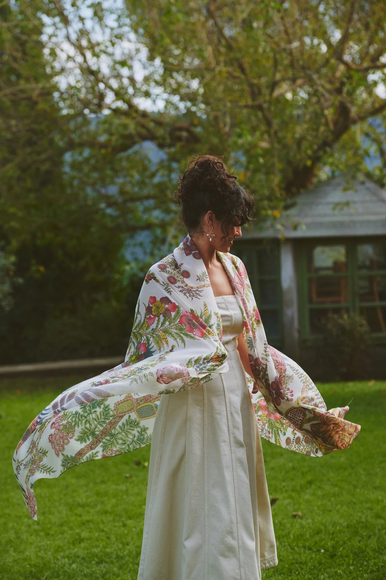 One Hundred Stars Boho Garden Ecru Scarf Scabohecr