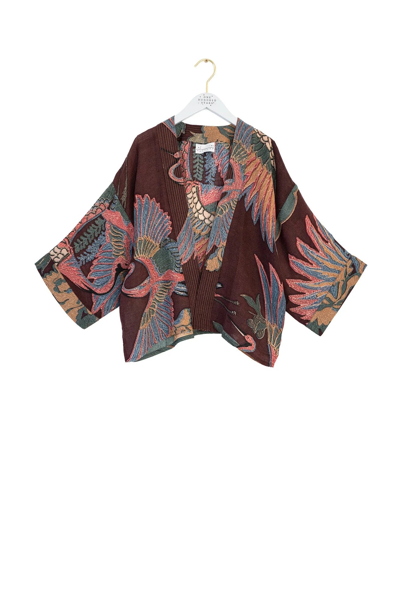One Hundred Stars Crane Wool Kimono