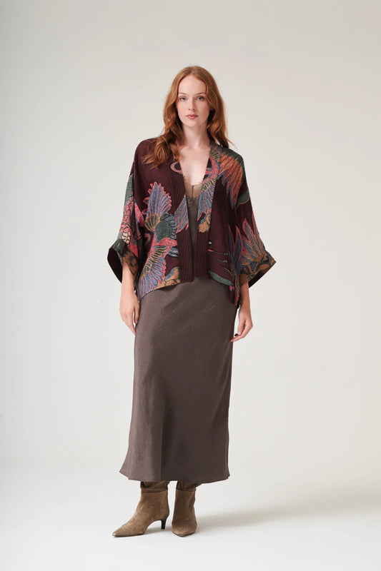 One Hundred Stars Crane Wool Kimono