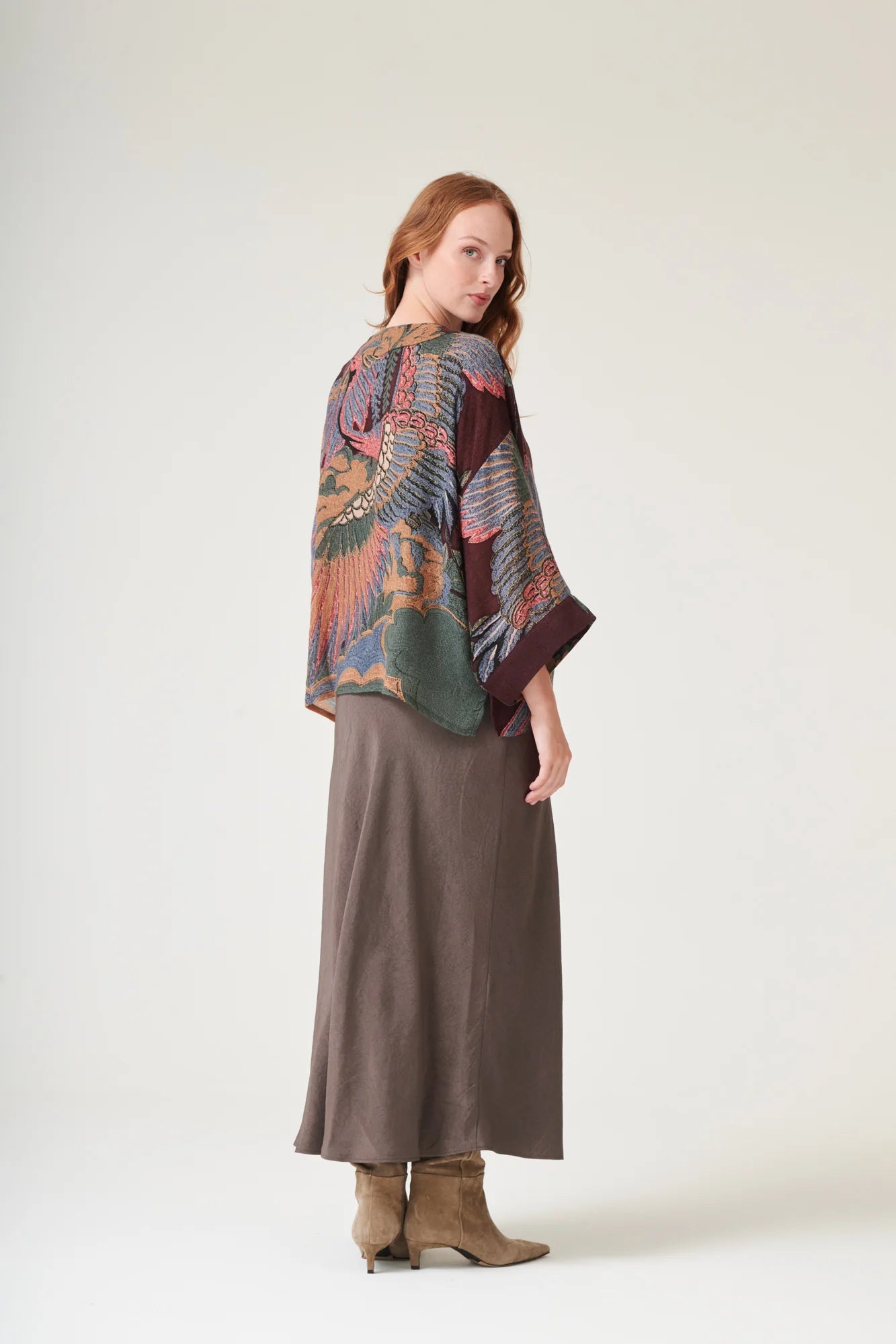 One Hundred Stars Crane Wool Kimono