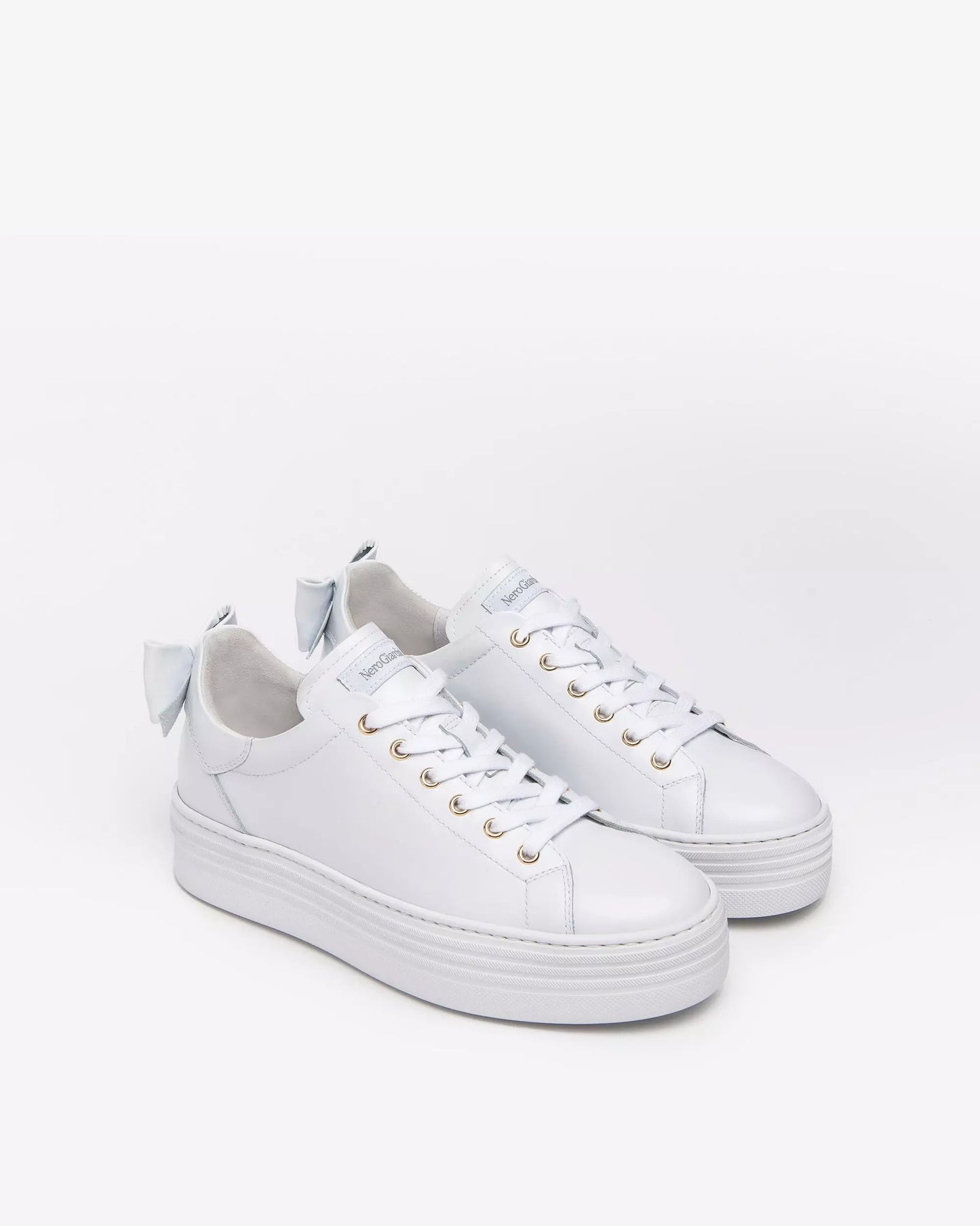 Nero Giardini White Trainer with Bow E306521