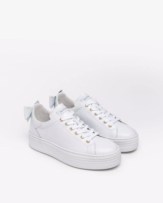 Nero Giardini White Trainer with Bow E306521