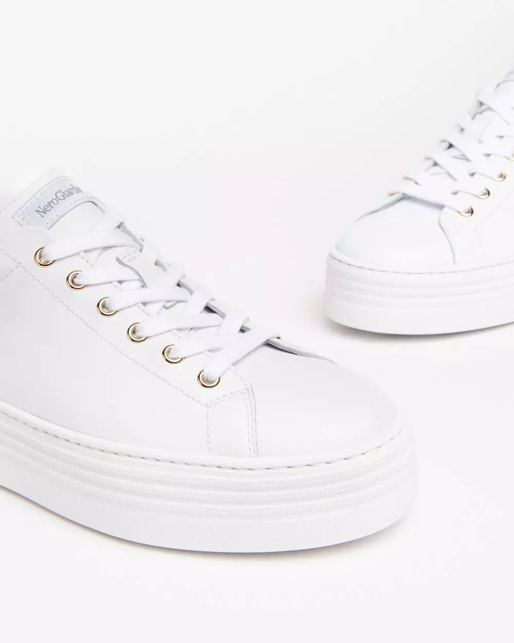 Nero Giardini White Trainer with Bow E306521