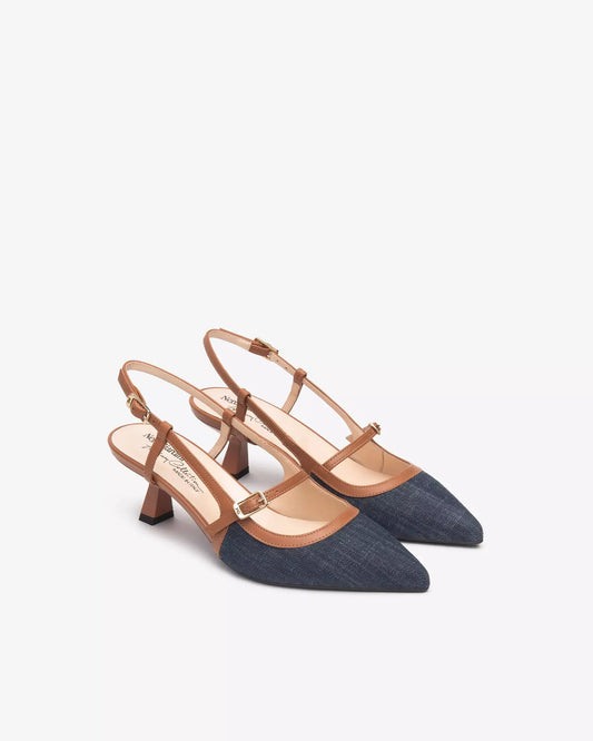 Nero Giardini Denim Kitten Heel Shoe E512254