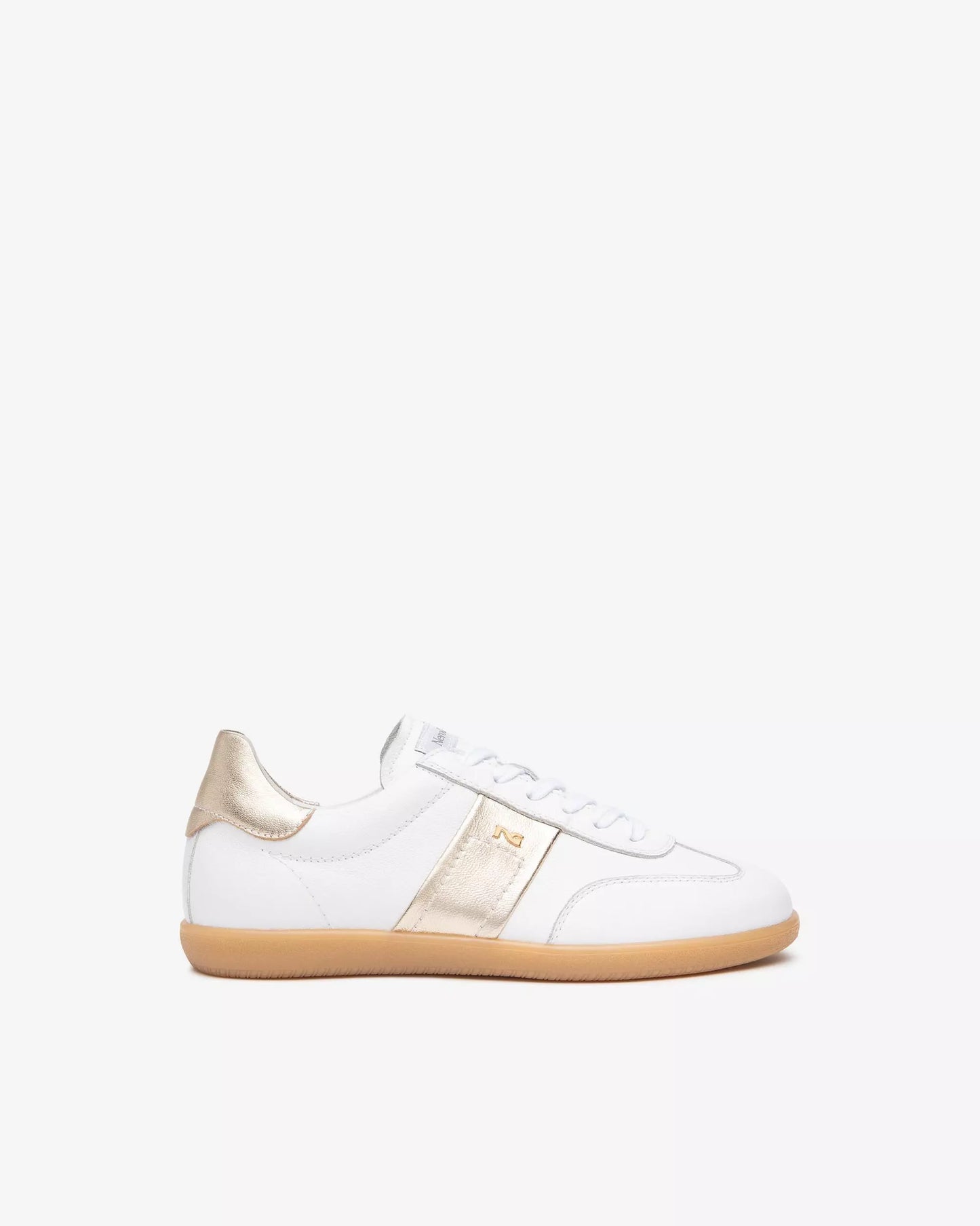 Nero Giardini White/Gold Leather Trainer E512851D