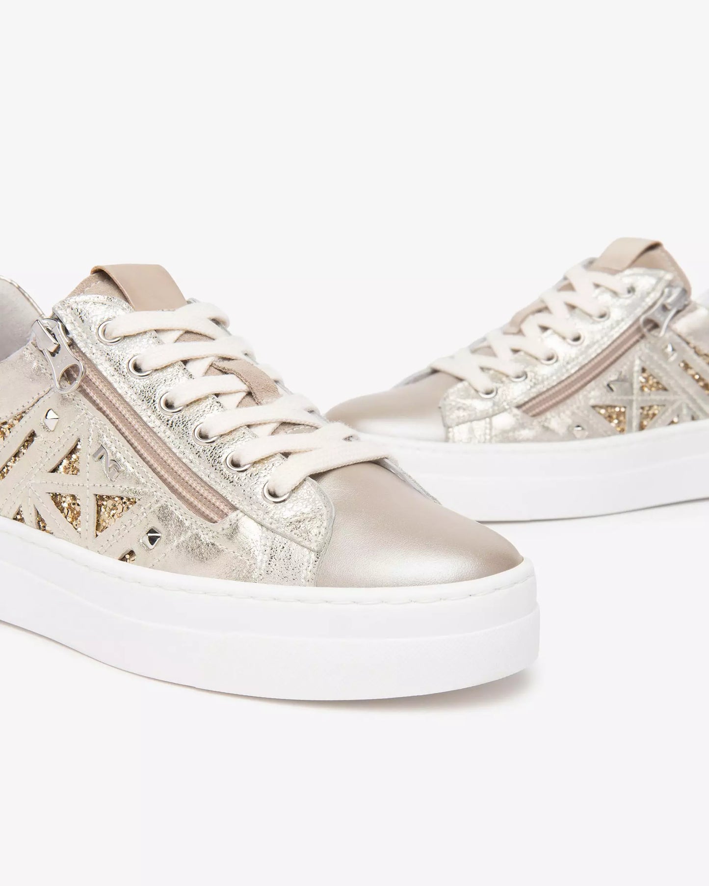 Nero Giardini Metallic Gold Bling Trainers E513010