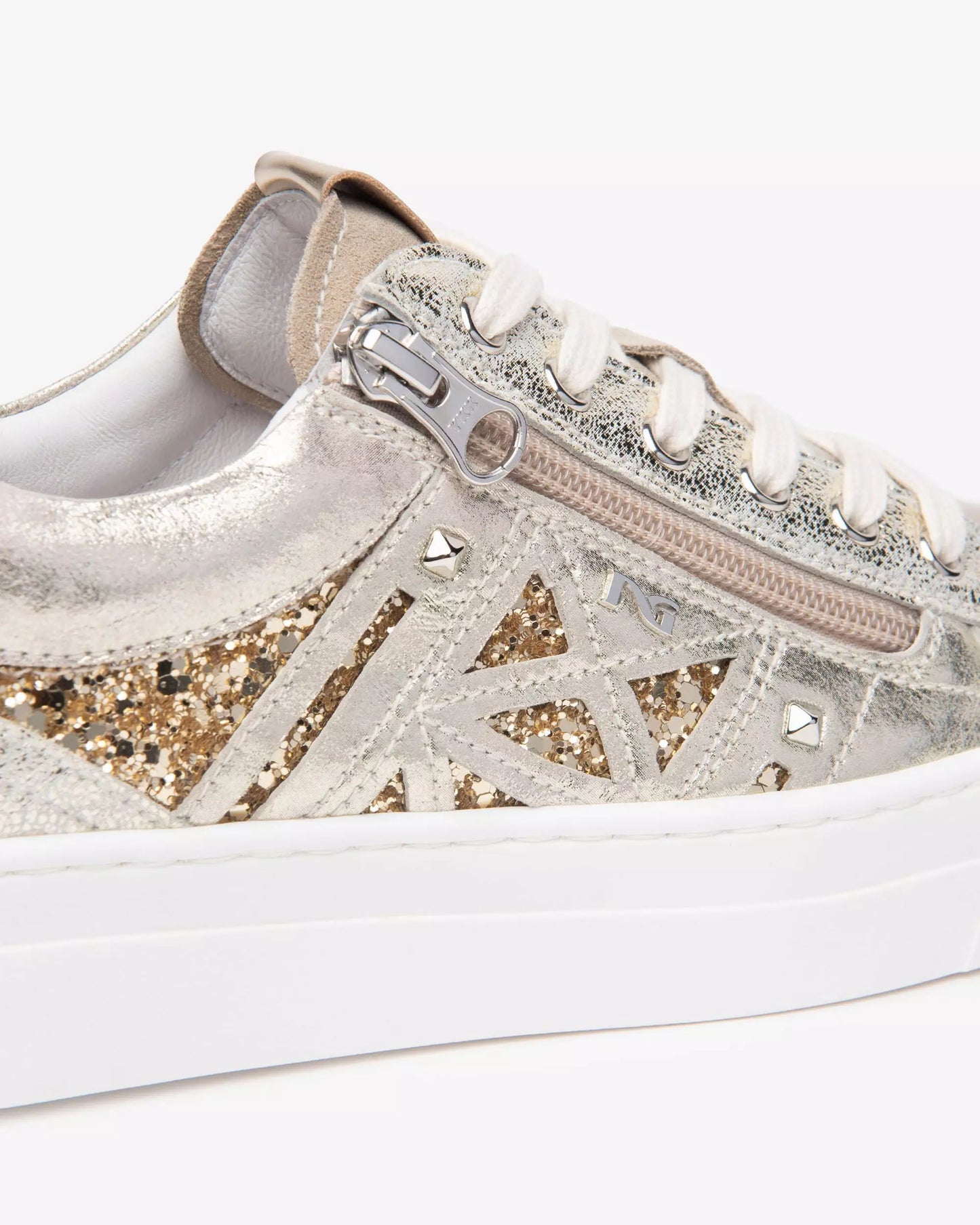 Nero Giardini Metallic Gold Bling Trainers E513010