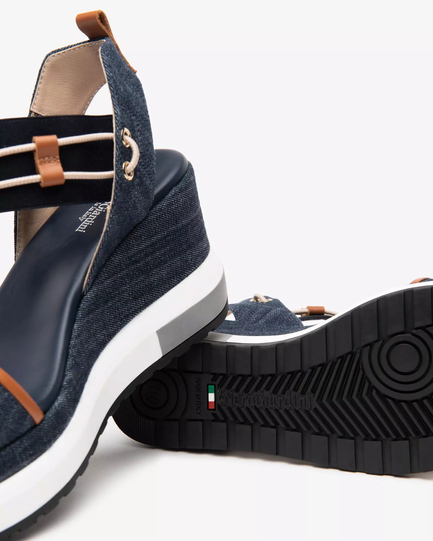 Nero Giardini Denim Sporty Wedge Sandal E513600