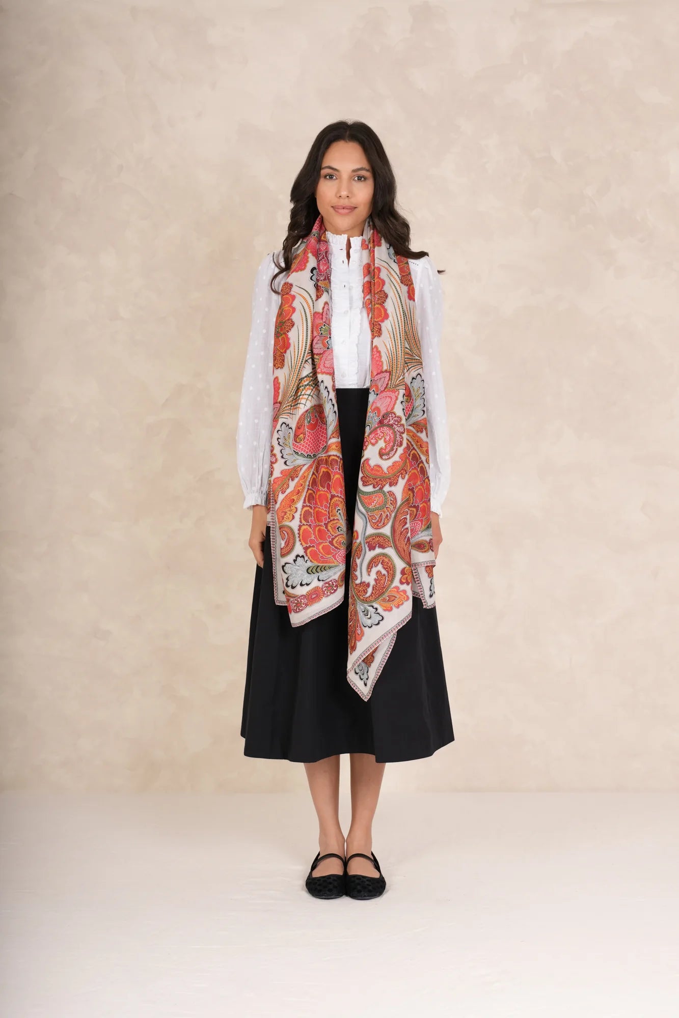 One Hundred Stars Fiesta Orange Scarf SCAFIEORA