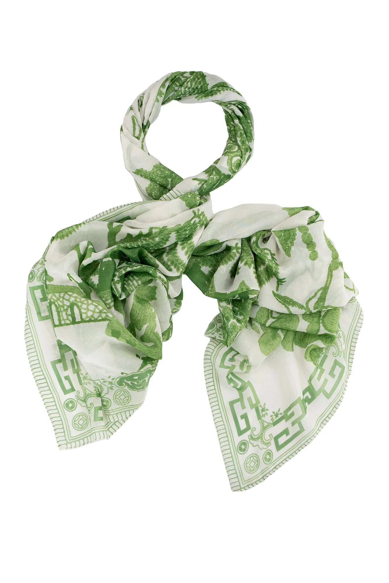 One Hundred Stars Giant Willow Green Scarf Scagiwgrn