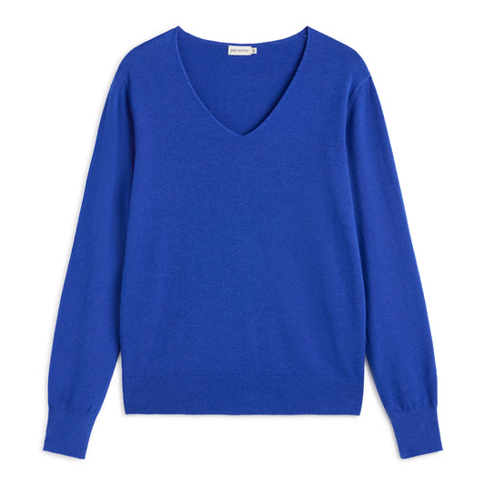 Paz Torras Royal Blue V-Neck Sweater