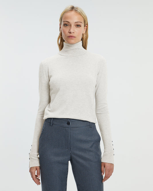 Paz Torras Off White Roll Neck Sweater