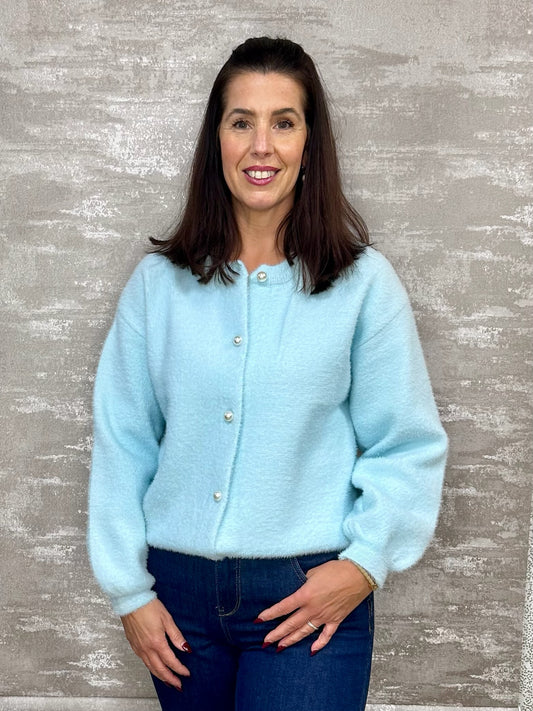 White Leaf Mint Cloud Cardigan LGN121M